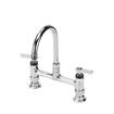 Picture of Encore® 8" OC Brass Chrome Plated Deck Mount Faucet with 3-1/2" Swivel Gooseneck Spout, Retail Packaging