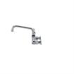Picture of Encore® 8" OC. Brass Chrome Plated Wall Mount Faucet with 6" Swivel Spout Lever Handles and Retail Packaging