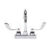 Picture of Encore 4" OC Deck Mount Faucet Ceramic Valves with 3-1/2" Swivel Gooseneck Spout with 4" Wrist Blade Handles, Retail Packaging