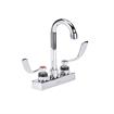 Picture of Encore 4" OC Deck Mount Faucet Ceramic Valves with 3-1/2" Swivel Gooseneck Spout with 4" Wrist Blade Handles, Retail Packaging