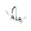 Picture of Encore 4" OC Deck Mount Faucet Ceramic Valves with 3-1/2" Swivel Gooseneck Spout with 4" Wrist Blade Handles, Retail Packaging
