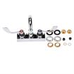 Picture of Encore 4" OC Deck Mount Faucet Ceramic Valves with 3-1/2" Swivel Gooseneck Spout with 4" Wrist Blade Handles, Retail Packaging