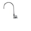 Picture of Encore® 8" OC. Brass Chrome Plated Wall Mount Faucet Ceramic Valves with 8" Rigid Gooseneck Spout 4" Wrist Blade Handles