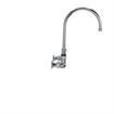 Picture of Encore® 8" OC. Brass Chrome Plated Wall Mount Faucet Ceramic Valves with 8" Rigid Gooseneck Spout 4" Wrist Blade Handles