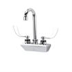 Picture of Encore® 4" OC Wall Mount Faucet with 3-1/2" Swivel Gooseneck Spout, 4" Wrist Blade Handles, Retail Packaging