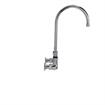 Picture of Encore® 8" OC. Brass Chrome Plated Wall Mount Faucet with 8" Swivel Gooseneck Spout Lever Handles and Retail Packaging
