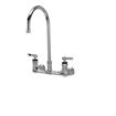 Picture of Encore® 8" OC. Brass Chrome Plated Wall Mount Faucet with 8" Swivel Gooseneck Spout Lever Handles and Retail Packaging