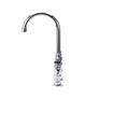 Picture of Encore® 4" OC Brass Chrome Plated Elevated Deck Mount Faucet with 6" Swivel Gooseneck Spout, Lever Handles and Retail Packaging