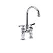 Picture of Encore® 4" OC Brass Chrome Plated Elevated Deck Mount Faucet with 6" Swivel Gooseneck Spout, Lever Handles and Retail Packaging
