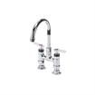 Picture of Encore® 4" OC Brass Chrome Plated Elevated Deck Mount Faucet with 6" Swivel Gooseneck Spout, Lever Handles and Retail Packaging
