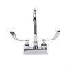 Picture of Encore® Brass Chrome Plated 4" OC Deck Mount Faucet Ceramic Valves with 6" Swivel Gooseneck Spout 4" Wrist Blade Handles