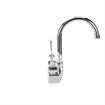 Picture of Encore® Brass Chrome Plated 4" OC Deck Mount Faucet Ceramic Valves with 6" Swivel Gooseneck Spout 4" Wrist Blade Handles