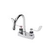 Picture of Encore® Brass Chrome Plated 4" OC Deck Mount Faucet Ceramic Valves with 6" Swivel Gooseneck Spout 4" Wrist Blade Handles