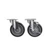 Picture of Caster Kit, Medium Duty 2-3/8" x 3-5/8" Plate Caster With 5" Blue Polyurethane Wheel, 2 Brake And 2 Non-Brake In Retail Box