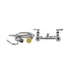 Picture of Encore® 8" OC. Brass Chrome Plated Wall Mount Pot Filler Assembly Hooked Spray Head and 72" Hose