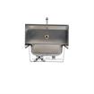 Picture of Encore Wall Mount Type 304 Series Stainless Steel Hand Sink 14" x 10" x 5" Deep with Single Hole, Double Side Splash, Dual knee valve with Gooseneck spout