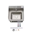 Picture of Encore Wall Mount Type 304 Series Stainless Steel Hand Sink 14" x 10" x 5" Deep with Single Hole, Double Side Splash, Dual knee valve with Gooseneck spout