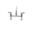Picture of Encore® 8" OC Brass Chrome Plated Deck Mount Faucet Ceramic Valves with 14" Swivel  Spout