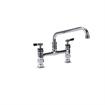 Picture of Encore® 8" OC Brass Chrome Plated Deck Mount Faucet Ceramic Valves with 14" Swivel  Spout