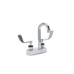 Picture of Encore® Brass Chrome Plated 4" OC Centerset Deck Mount Faucet with 3-1/2" Rigid Gooseneck Spout and 4" Wrist Blade Handles