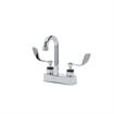 Picture of Encore® Brass Chrome Plated 4" OC Centerset Deck Mount Faucet with 3-1/2" Rigid Gooseneck Spout and 4" Wrist Blade Handles
