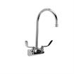 Picture of TOP-LINE® 4" OC Wall Mount Faucet Ceramic Valves with 8-1/2" Swivel Gooseneck Spout and 4" Wrist Blade Handles, Retail Packaging