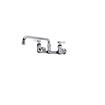 Picture of Encore® 8" OC. Brass Chrome Plated Wall Mount Faucet Ceramic Valves with 14" Swivel Spout Retail Packaging