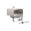 Picture of Encore Wall Mount Type 304 Series Stainless Steel Hand Sink 14" x 10" x 5" Deep with Single Hole, Double Side Splash, Single knee valve with Gooseneck spout