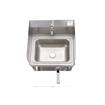 Picture of Encore Wall Mount Type 304 Series Stainless Steel Hand Sink 14" x 10" x 5" Deep with Single Hole, Double Side Splash, Single knee valve with Gooseneck spout