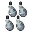 Picture of Caster Kit, Medium Duty 1-5/8” Expanding Stem, 5” Grey Polyurethane Wheel, 4 Brake, 4-Pack