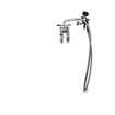 Picture of Encore® 4" OC. Brass Chrome Plated Elevated Deck Mount Utility Spray Assembly Angled Spray Head and 72" Hose, Ceramic Valves, Retail Packaging